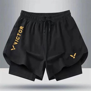 24 quần short cầu lông Victor mới dành cho nam và nữ khô nhanh thấm mồ hôi giả hai mảnh chống ánh sáng chạy bộ quần short thể thao