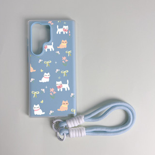 Ốp điện thoại chống sốc hoạt hình mèo trắng cho Samsung A23 A24 A25 a55 s22 s22plus ultra Case Girly S23 S23Plus s23fe s24 s24plus s24ultra s21FE Vỏ