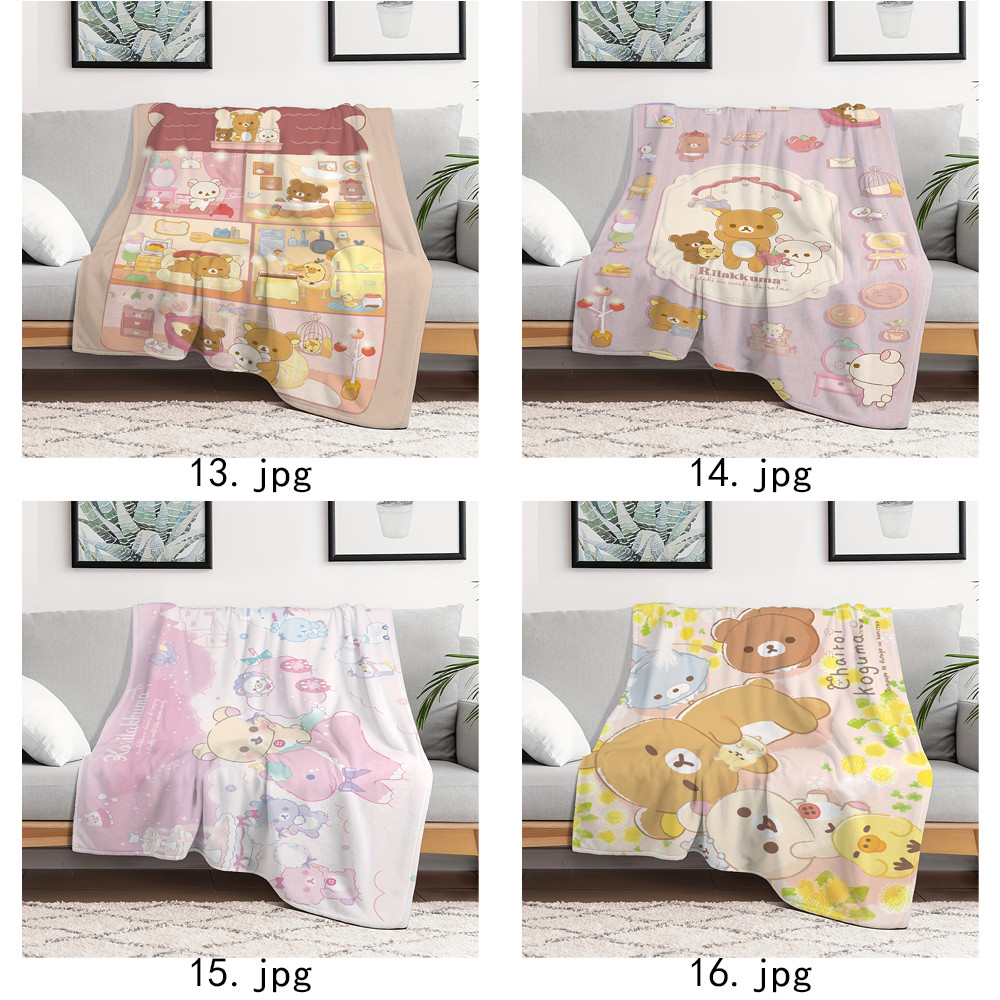 Rilakkuma Flannel Chăn Một Mặt In Flannel Chăn Điều Hòa Không Khí Chăn
