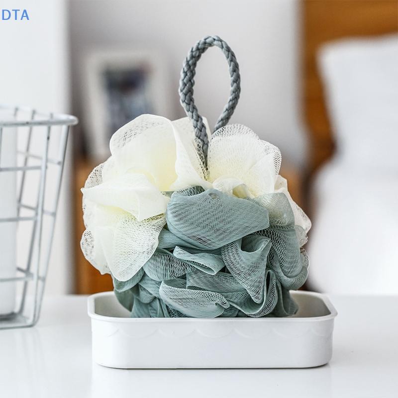 DTA Tắm Lưới Bọt Biển Tắm Puffs Bong Bóng Body Tẩy Tế Bào Chết Bàn Chải Mềm Làm Sạch Da Chà Lưng Bàn Chải Đồ Dùng Phòng Tắm PO