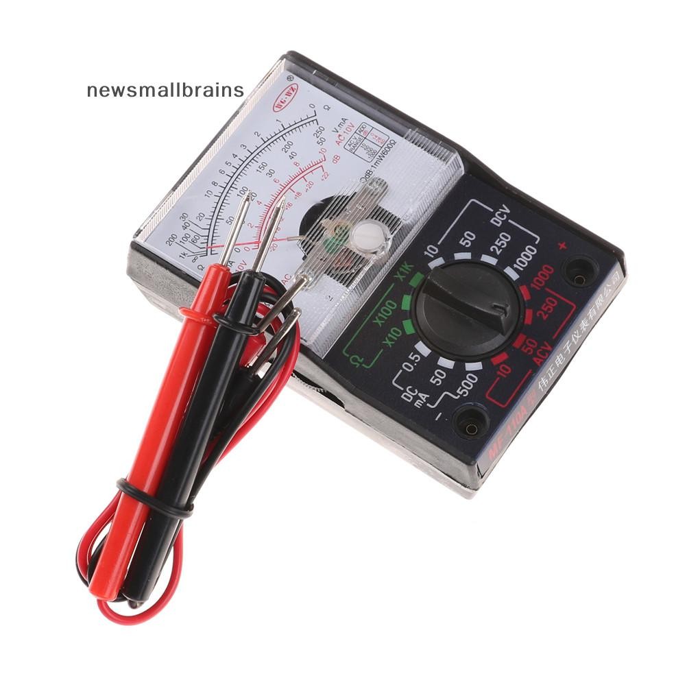 Newsmallbrains / AC 1000V Vôn kế 250mA Ampe kế 1K Đồng hồ đo điện trở Ana Đồng hồ vạn năng NSB