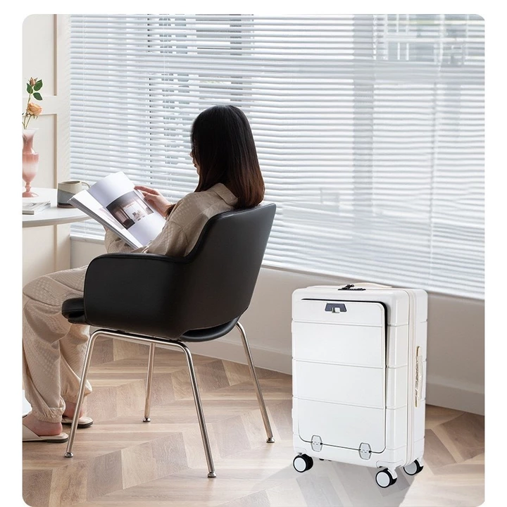 Vali 20 inch có thể sạc pin vali kéo thương mại vali du lịch 24 inch lên máy bay Nắp mở phía trước đa năng Valy du lịch – 6