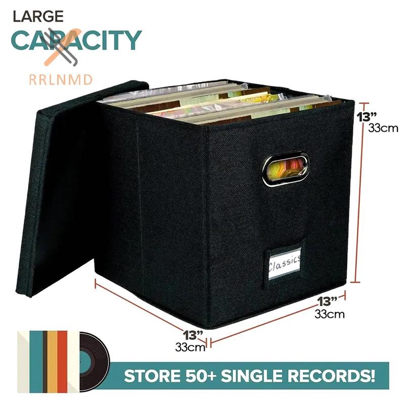 Rrlnmd 12 Inch Vinyl Ghi Lưu Trữ Hộp Có Nắp Và Tay Cầm Chống Bụi Thời Trang Và Thiết Thực LP Ghi Tổ Chức Cho Hồ Sơ MỚI