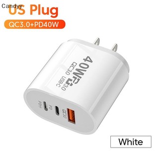 NDY USB C Sạc 40W Sạc 3 Cổng Loại C Sạc Điện Thoại Di Động PD Power Adapter Cho QC3.0 N