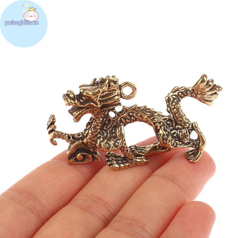 Pufangbliss 1 Đồng Chắc Chắn Cung Hoàng Đạo Rồng Tượng Nhỏ Để Bàn Trang Trí Phong Thủy Trang Trí VN