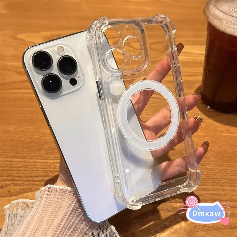 Ốp Điện Thoại Từ Tính Trong Suốt Chống Sốc Cho Xiaomi 17 Pro Max 15T 15S Pro Poco X7 M7 F7 Pro Plus Ultra C85 C71 Civi 5 Pro 5G 4G Vỏ Sạc Không Dây TPU Mềm Trong Suốt