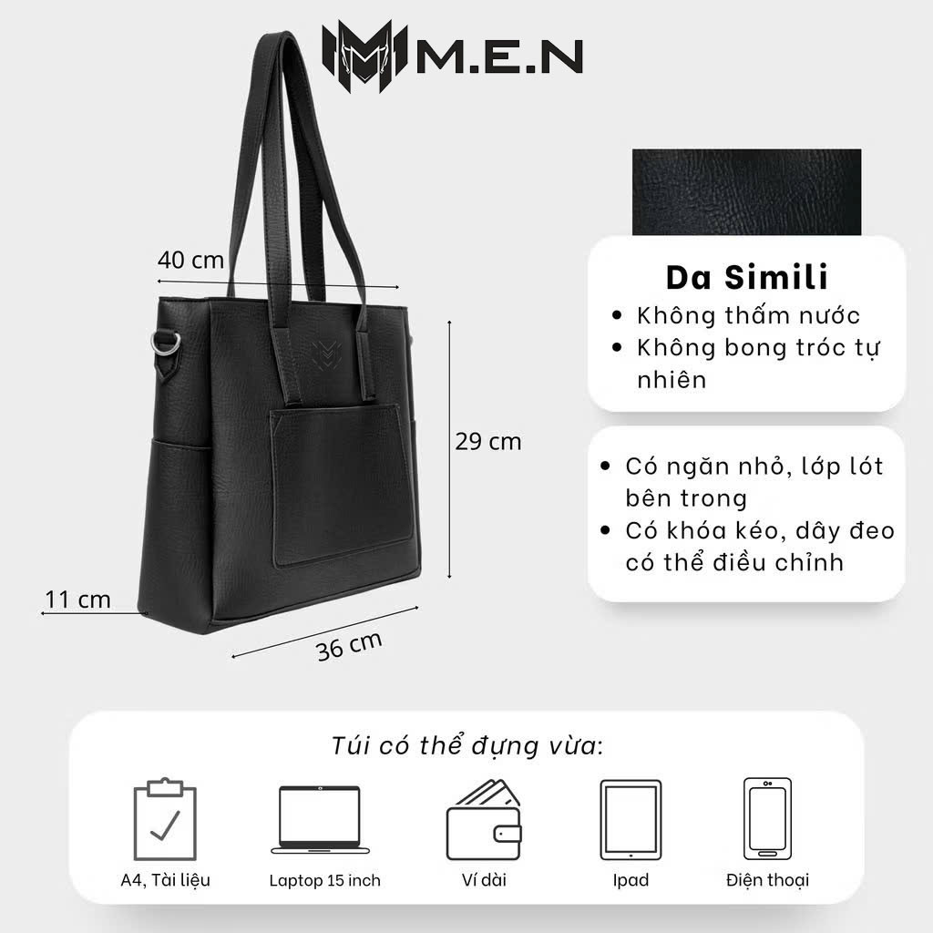 Túi quai xách laptop 16 inch FOX M.E.N đen nâu [DEAL SẬP SÀN]