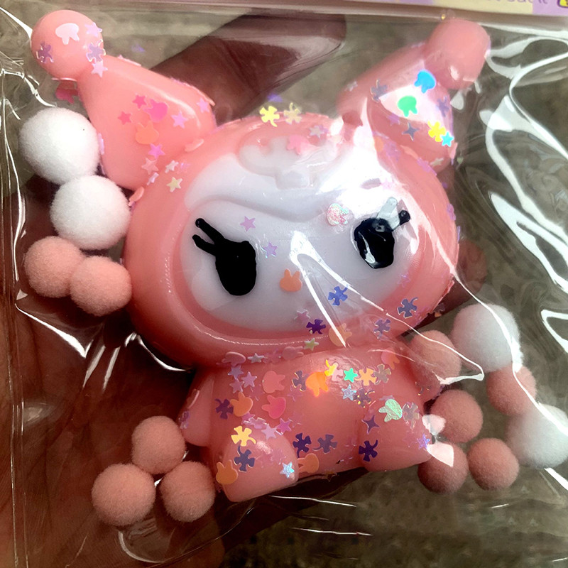 Sanrio Hoạt Hình Dễ Thương Kuromi Bóp Đồ Chơi Blingbling Chống Căng Thẳng Đồ Chơi Người Lớn Silicone Pinch TPR Mềm Giải Nén Căng Thẳng Đồ Chơi Cho Trẻ Em