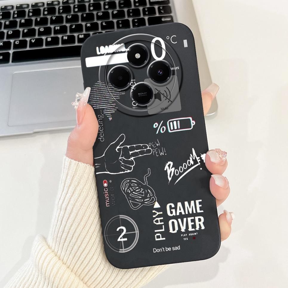 Ốp Lưng Cho Xiaomi Redmi 14C / 14R / Poco C75 Vỏ Điện Thoại Đá Cẩm Thạch Bơ Trăng Đêm Gothic Ốp Lưng Redmi14C Silicon Mềm