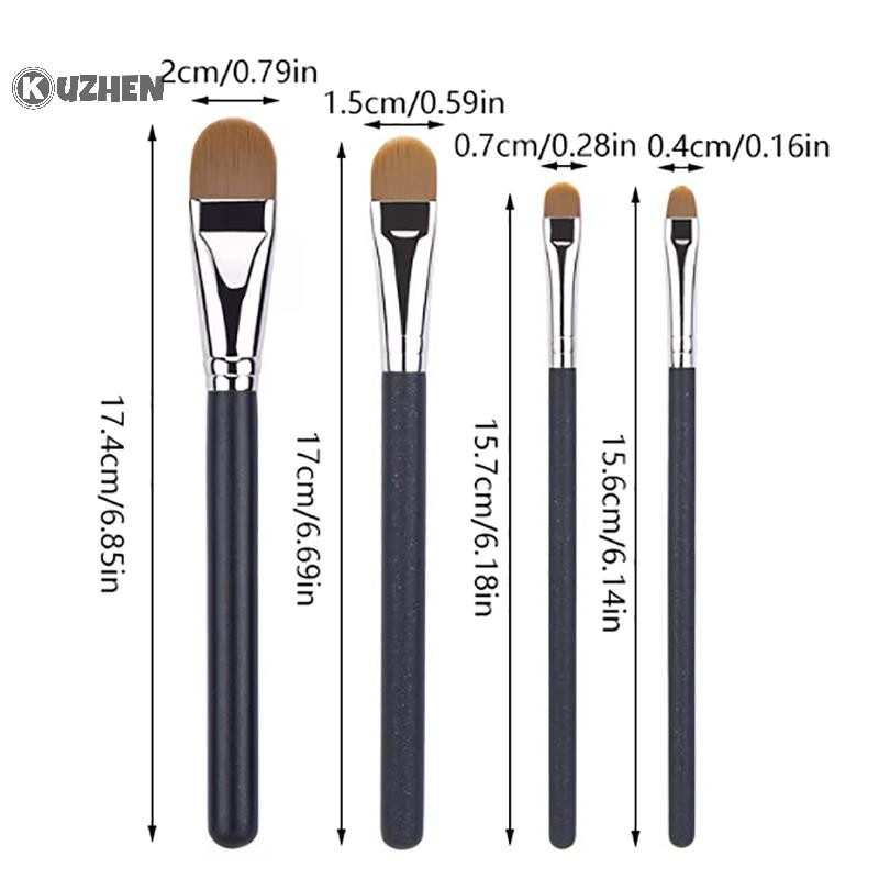 Kuzhen Flat Round Siêu Mỏng Che Khuyết Điểm Cọ Trang Điểm Đường Viền Che Khuyết Điểm Dụng Cụ Trang Điểm 4 Kích Cỡ HOT