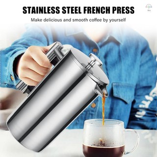 French Press 304 Máy pha cà phê giữ nhiệt bằng thép không gỉ 800ML 3 bộ lọc Tay cầm chống bỏng Máy ép cà phê chống gỉ