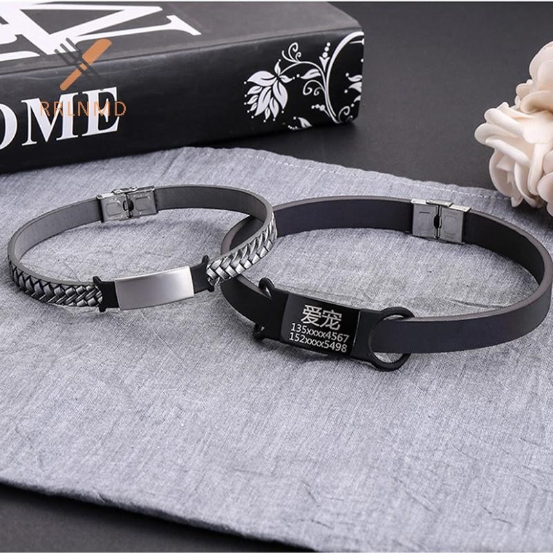 Rrlnmd Pet Dog Tag Silicone Thép không gỉ Dog ID Tag Khắc cổ chó Chống thất lạc Bảng tên thú cưng Thẻ chó mèo MỚI
