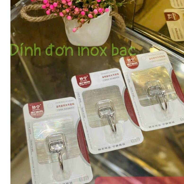 set 4 móc dán tường inox chịu lực siêu dính treo đồ , vật dụng đa năng tiện ích inox 304
