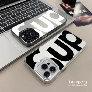 ibumpers Ốp Điện Thoại iPhone Sang Trọng Tối Giản Họa Tiết Chữ Lớn Cho IPhone 16 15 14 12 13 11 Pro Max Ốp Lưng IMD Cứng Và Nhẵn
