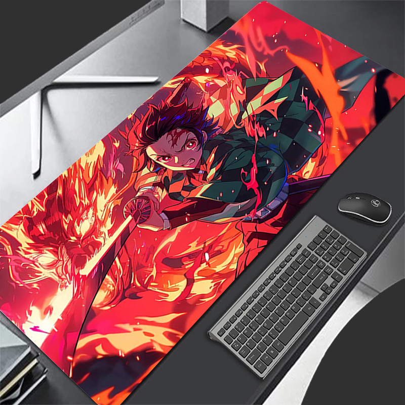 Miếng Lót Chuột Chơi Game Anime Miếng Lót Bàn Phím Thảm PC Mousepad XXL Demon Slayer Tanjiro Miếng Lót Chuột Laptop Mở Rộng Để Bàn Thảm Cho LOL