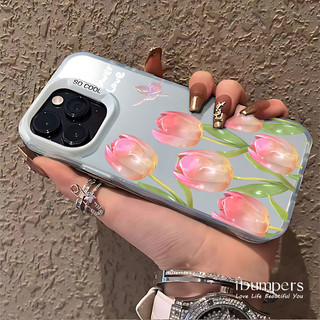 ibumpers Ốp Điện Thoại iPhone Thanh Lịch Phong Cách Hoa Tình Yêu Họa Tiết Cho IPhone 16 15 14 12 13 11 Pro Max Ốp Lưng IMD Cứng Và Nhẵn