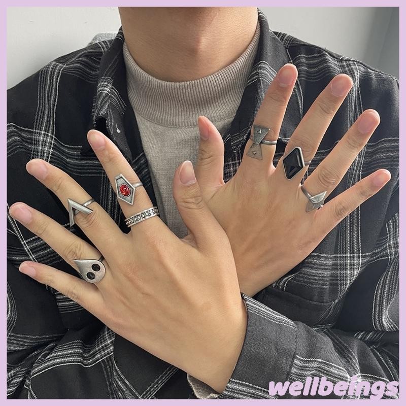 Wellb 7x Genshin Tác Động Hutao Cosplay Nhẫn Bộ Nam Nữ Có Thể Điều Chỉnh Vòng Kim Loại Phụ Kiện Trang Sức Anime Người Hâm Mộ Quà Tặng