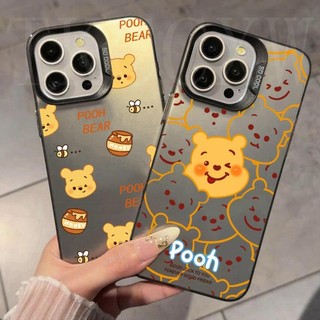 Ốp Điện Thoại Mạ Điện Mờ Cho Vivo V30 V29 V27 Pro V25e V29e V27e V25e V23e V20 X100 S1 Pro Y17 Y15A Y15S Y01 Y91C Y95 Y1S Phim Hoạt Hình Winnie the Poohs IMD Cover