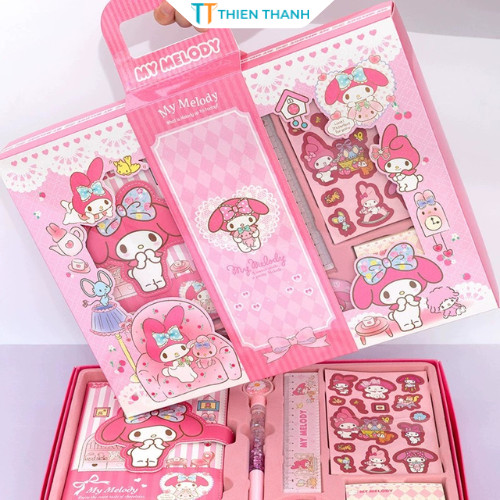 Hộp Quà Cô Gái Màu Tím  Dễ Thương Cho Bé Gái, Bộ Đồ Dùng Học Tập Cute - Set Quà Tặng Sanrio Đáng Yêu