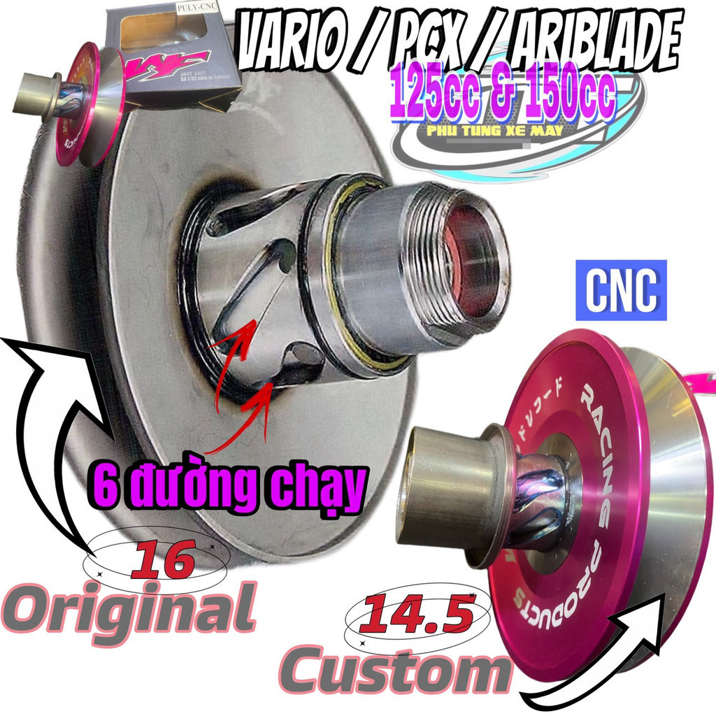 Puly WF ròng rọc độ nồi sau xe tay ga vario AB125 click PCX pullye WF ...