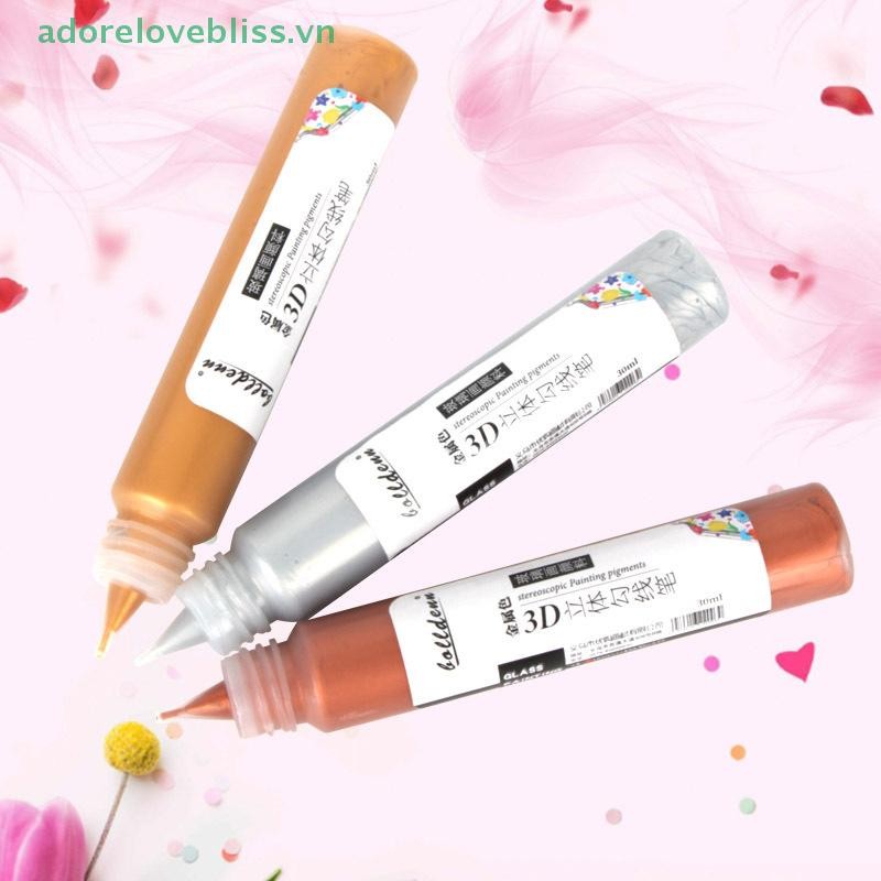 Thêm 10 / 30ml Sơn thủy tinh vết bẩn Sơn Acrylic thủy tinh chống nắng 3D Móc bút Sơn thủy tinh chống nước Aquarela Đồ dùng nghệ thuật BSS