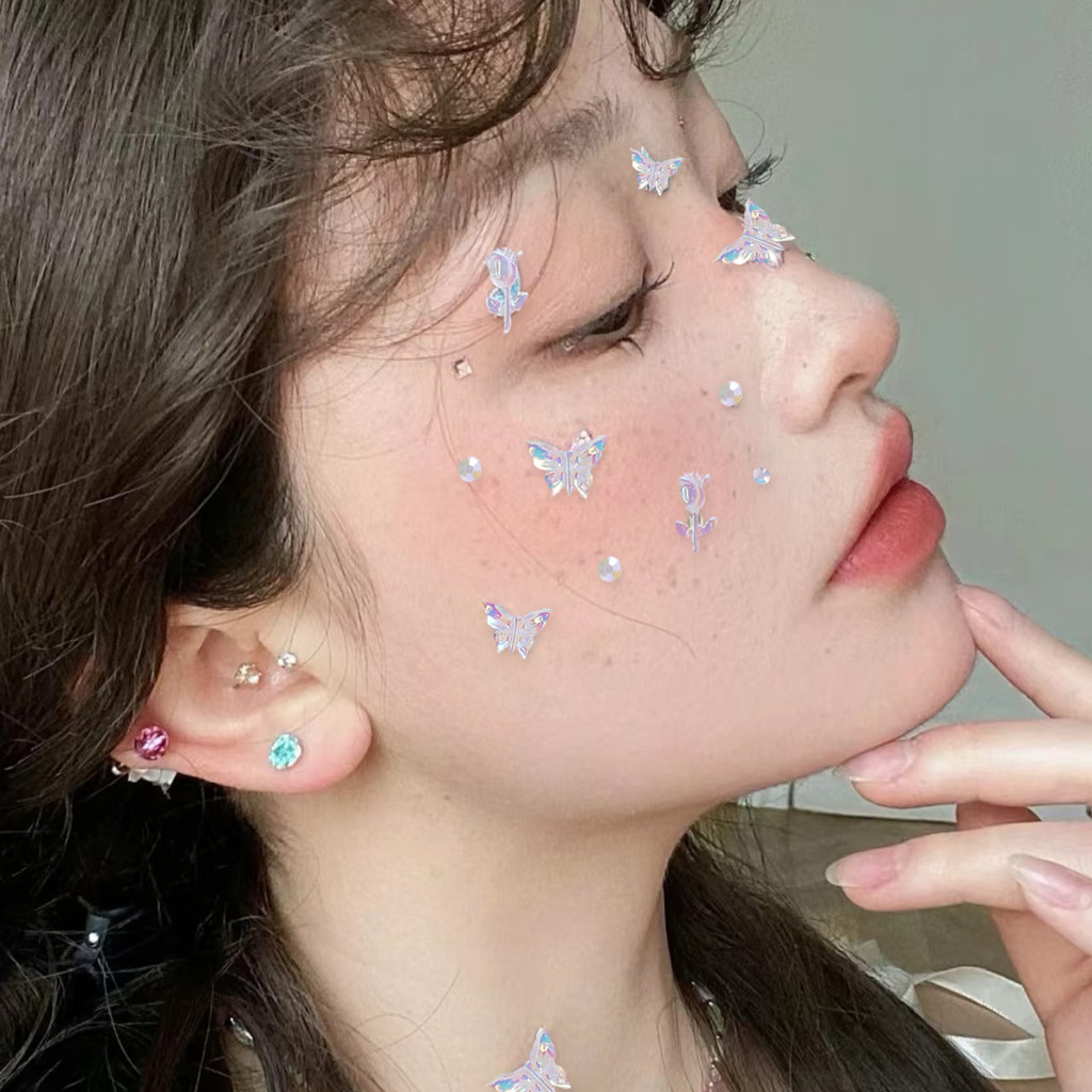[Fantasy Butterfly Series II] Trang điểm nàng tiên cá 3D Shell Jewel Crystal Tattoo - Phụ nữ trẻ em Nhãn dán kim cương giả mặt tự dính