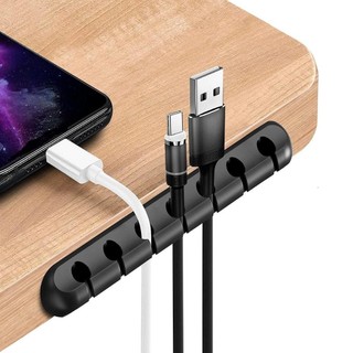 Bộ sắp xếp cáp MEGOCE, Bộ cuộn cáp USB linh hoạt bằng silicon, Giá đỡ dây để bàn màu đen cho bàn phím chuột Bảo vệ tai nghe