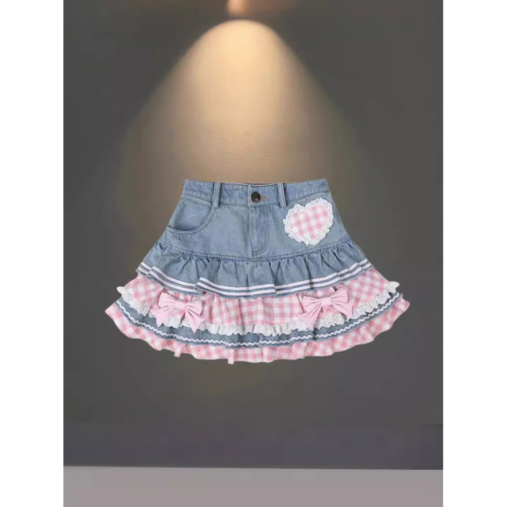 Váy Nữ Phong Cách Mới Mùa Hè Hồng Âu Mỹ Xếp Ly Váy Denim Nữ