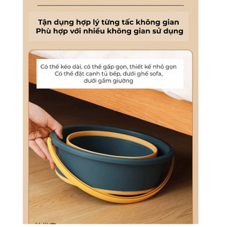 Xô gấp gọn đa năng BUNA có quai xách, Thau Xô Nước Gấp Gọn Rửa Xe,Đi Tour Picnic, Xô Câu Cá.