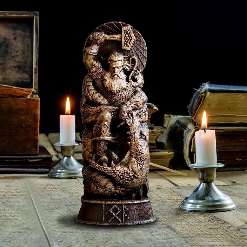 Tượng trang trí thần thoại Bắc Âu, Odin, Thor, Loki, Freya, Tượng trang trí Viking cho gia đình và quà tặng, Áp dụng cho tủ rượu và kệ sách