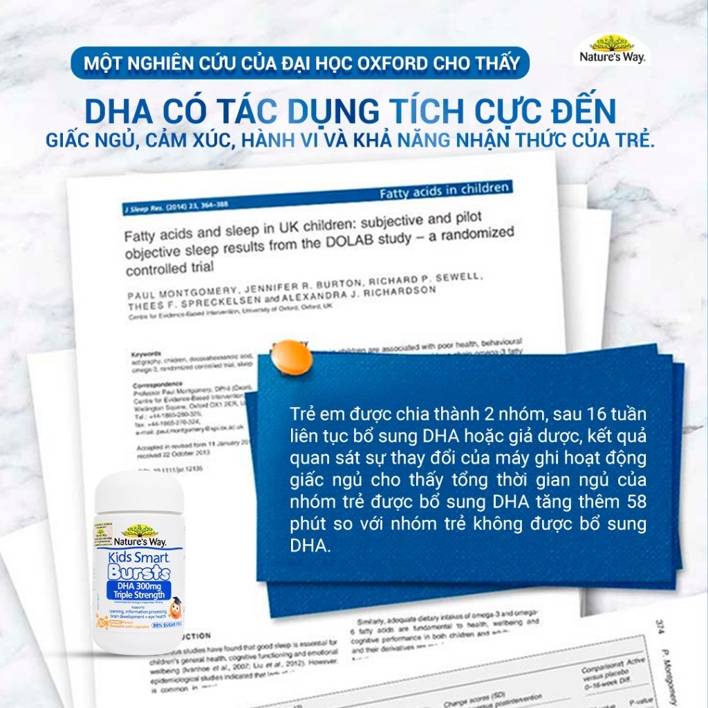 DHA Tú Tài Nature's Way - DHA 300mg Bổ Sung Dầu Cá Cô Đặc Omega 3 RTG Hàm Lượng Cao Cho Bé - Hộp 50 Viên