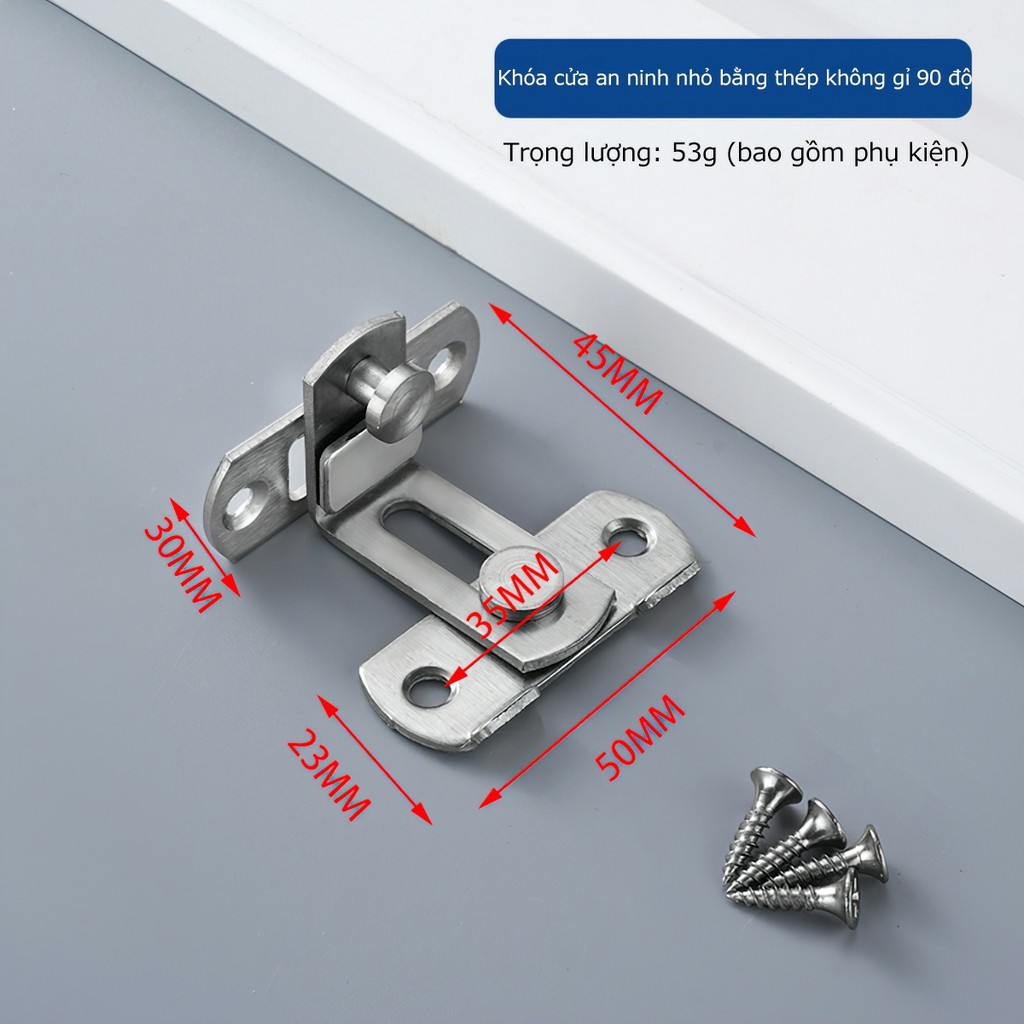 Chốt khóa cửa inox304 FULL ỐC VÍT,then cửa bằng thép không gỉ chắc chắn và bền bỉ,An ninh chống trộm