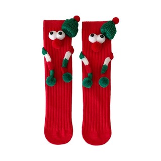 Kids Cute Big Eye Scarf Cartoon Magnetic Christmas Socks Festival Holiday