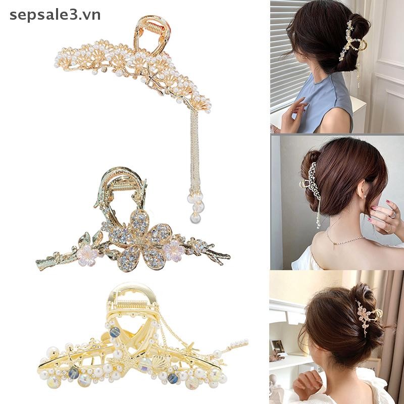 # VN # Ngọc Trai sel Sao Biển Kẹp Tóc Vuốt Tóc Kim Cương Giả Kẹp Trang Sức.
