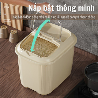Hộp Đựng Gạo Bunnies Cao Cấp, Dung Tích Lớn, Nắp Đậy Chắc Chắn, Ngăn Côn Trùng, Gọn Gàng Tiện Lợi
