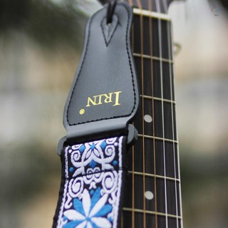 Irin GS-02 Dây đeo đàn Guitar thêu có thể điều chỉnh cho đàn Guitar điện Acoustic Phụ kiện âm trầm Màu xanh lam