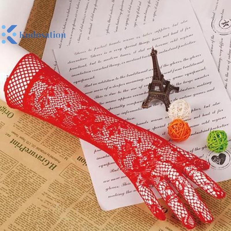 Kudosation Găng tay nghi thức thời trang mới Găng tay lưới cá dài Lưới thời trang mượt mà Phong cách hơn
