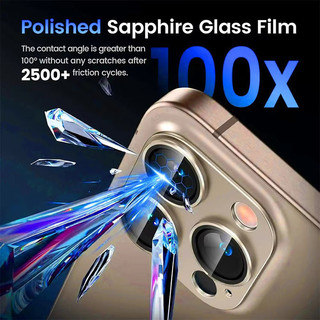 Titan Màu Kim Loại Vòng Bảo Vệ Ống Kính Máy Ảnh Cho iPhone 16 15 14 13 12 11 Pro Max 16 Plus 13 Mini Full Cover Kính Cường Lực Camera Bao