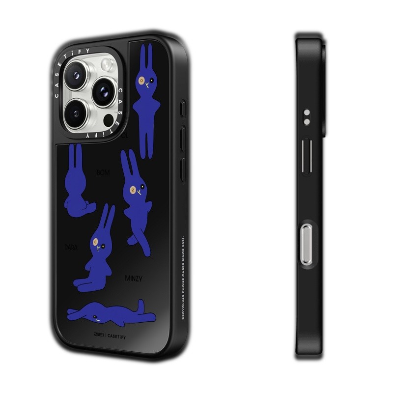 Casetify X 2NE1 T 'AMT 'AMI Sticker Case hút từ tính Vỏ IPhone gương đen & bạc IPhone 16 15 14 13 12 Pro Max Plus Ốp lưng cứng có hộp khắc logo
