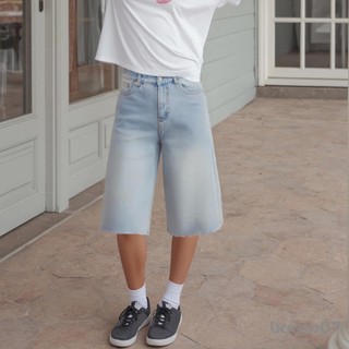 Quần Short Denim Mùa Hè Nữ Màu Trơn Nguyên Viền Dưới Đầu Gối Capri Jean Quần Ngắn Cho Câu Lạc Bộ Dạo Phố
