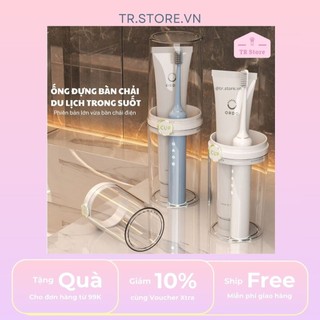 Ống Đựng Bàn Chải Du Lịch Cỡ Lớn Trong Suốt - Phù Hợp Bàn Chải Điện, Tiện Lợi Mang Theo