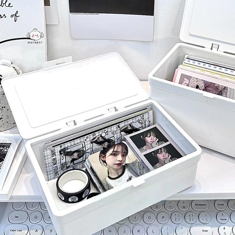 Maybest Mới 1PC Hàn Quốc Acrylic Trắng Hộp Bảo Quản Thẻ Photocard Hàn Quốc Hộp Bảo Quản Thẻ Ảnh Tổ Chức Ngăn Lật Hộp {VN}