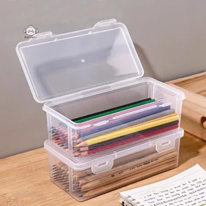 Maybest 1 Hộp Đựng Bút Chì PP Transprant Hộp Bút Dung Tích Lớn Văn Phòng Phẩm Hộp Đựng Bút Có Thể Xếp Chồng Đồ Dùng Văn Phòng {VN}