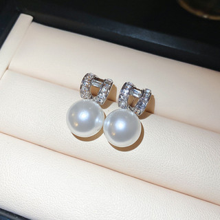 Phong Cách Pháp Kim Cương Đính Kim Cương Bông Tai Ngọc Trai Thời Trang Sang Trọng Nữ Niche Bông Tai Ánh Sáng Sang Trọng Cao Cấp Phí
