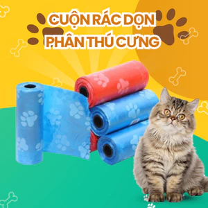 Cuộn Rác Mini Dọn Phân Thú Cưng Chó Mèo, Túi Nilon Dọn Vệ Sinh Thú Cưng (15 Túi/Cuộn)