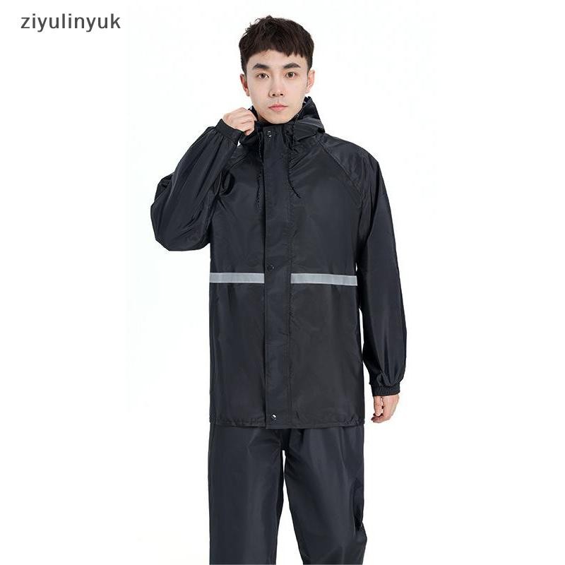 Ziyulinyuk 2 Chiếc Áo Có Mũ Trùm Đầu & Quần Mưa Phù Hợp Với Nam Nữ Ngoài Trời Chống Thấm Nước Mưa Có Dải Phản Quang Xe Máy Đi Áo Mưa EN
