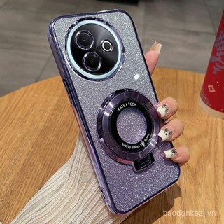 Cho Vivo Y39 5g trường hợp từ chủ Bracket Bling softcase TPU điện thoại di động Trường hợp Vivo Y39 vivoy39 5g v2436 vỏ mạ mềm Silicone bảo vệ bìa sau
