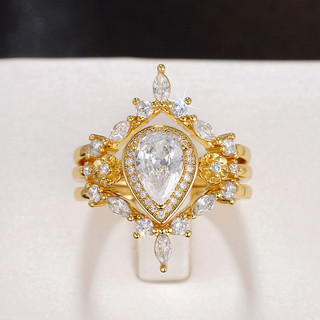 Bộ 3 Món S925 Bạc Zircon Nhẫn Trang Sức Thời Trang Đơn Giản Quà Tặng Nữ