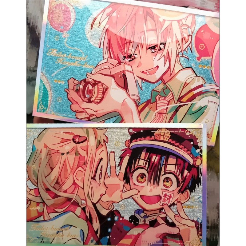 Toilet-bound Hanako-kun Valentine 's Edition Glitter Shikishi – Hanako, Nene, Aoi, Kou | Thẻ nghệ thuật Fanmade không chính thức