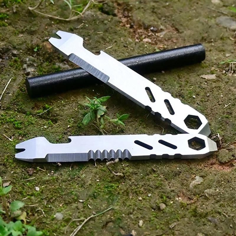 Tmoy Thép không gỉ Đa Năng Pry Bar Mini Hex Cờ Lê Dụng Cụ Mở Chai Di Động Ngoài Trời Xe Đạp Công Cụ Sửa Chữa TCS